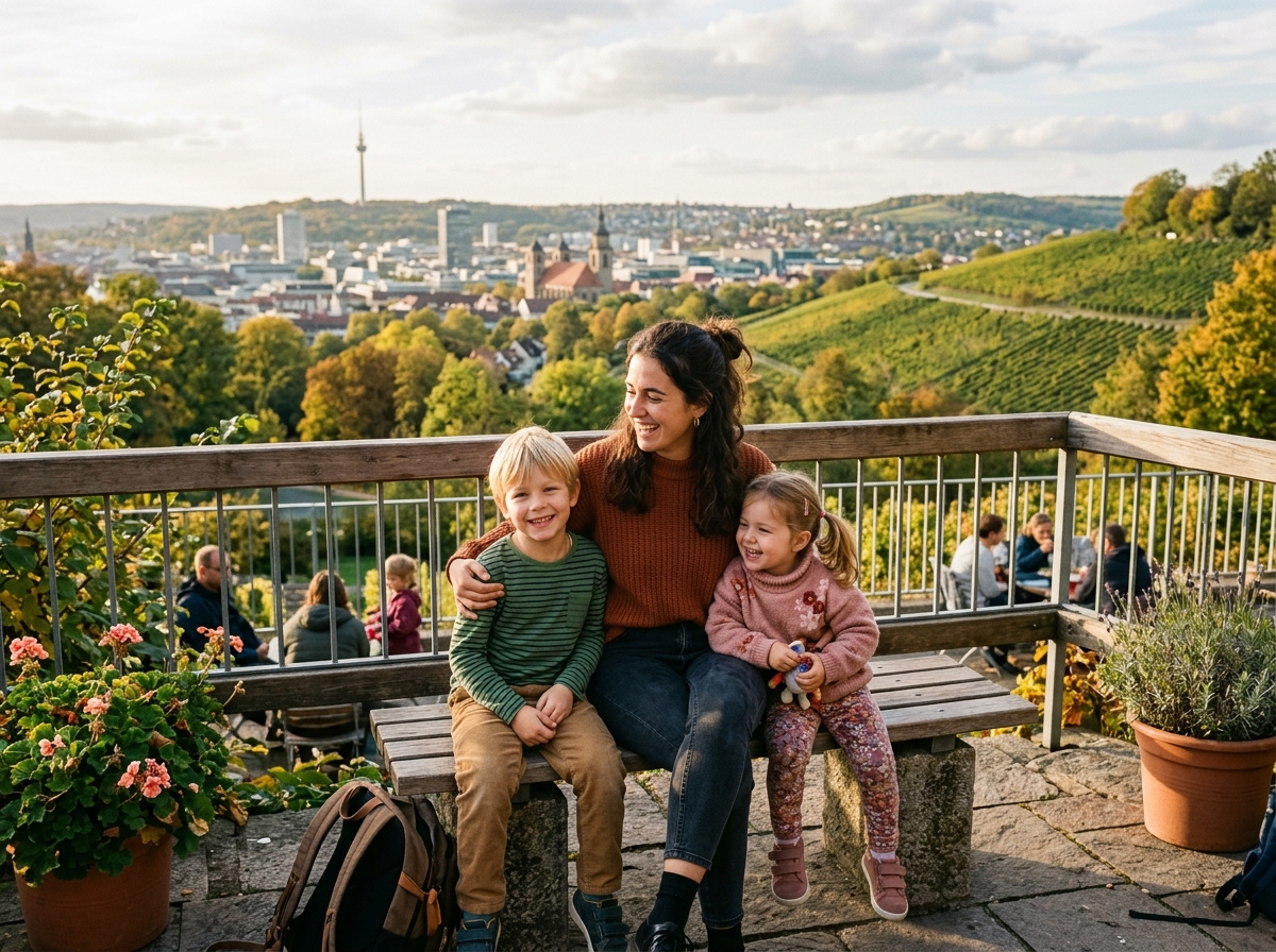 Au-Pair Betreuung für Gastfamilien in Stuttgart und Umland mit Blick über die Stadt